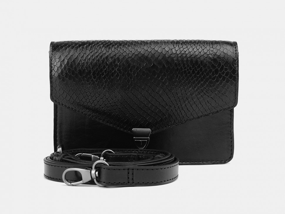Женская кожаная сумка Alexander TS KB0012 Black Piton фото 1 &mdash; 2chemodana