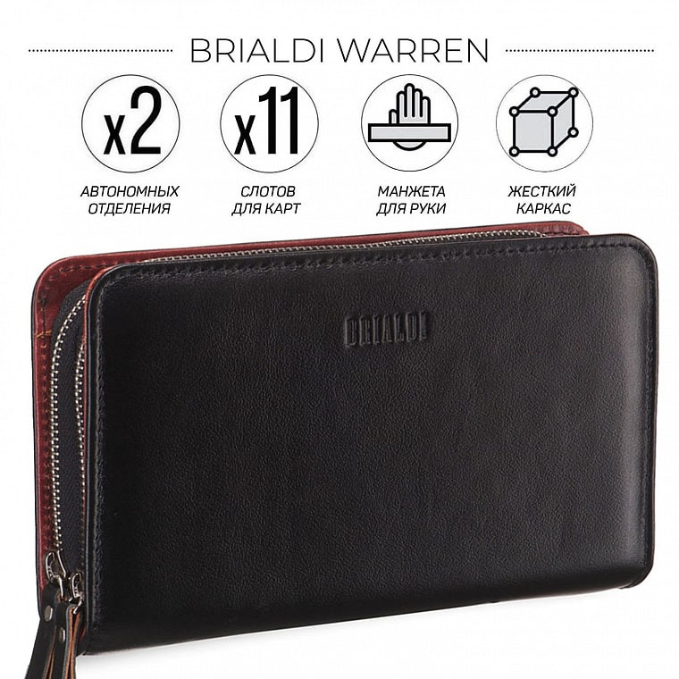 Вместительный мужской клатч BRIALDI Warren black BR07600SO фото 1 &mdash; 2chemodana