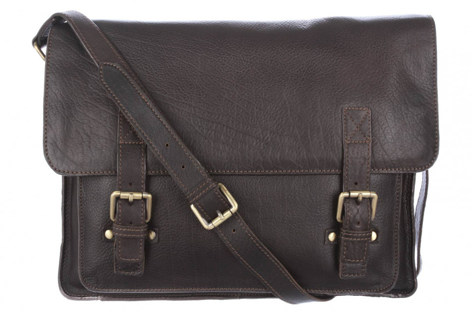 Мужская кожаная сумка Ashwood Leather Josh Dark Brown фото 1 &mdash; 2chemodana