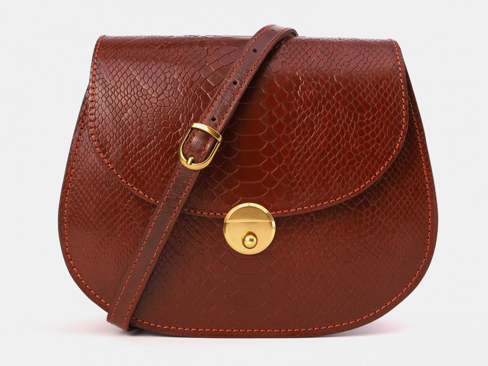 Женская кожаная сумка-клатч Alexander TS KB0026 Cognac Piton 3D фото 1 &mdash; 2chemodana