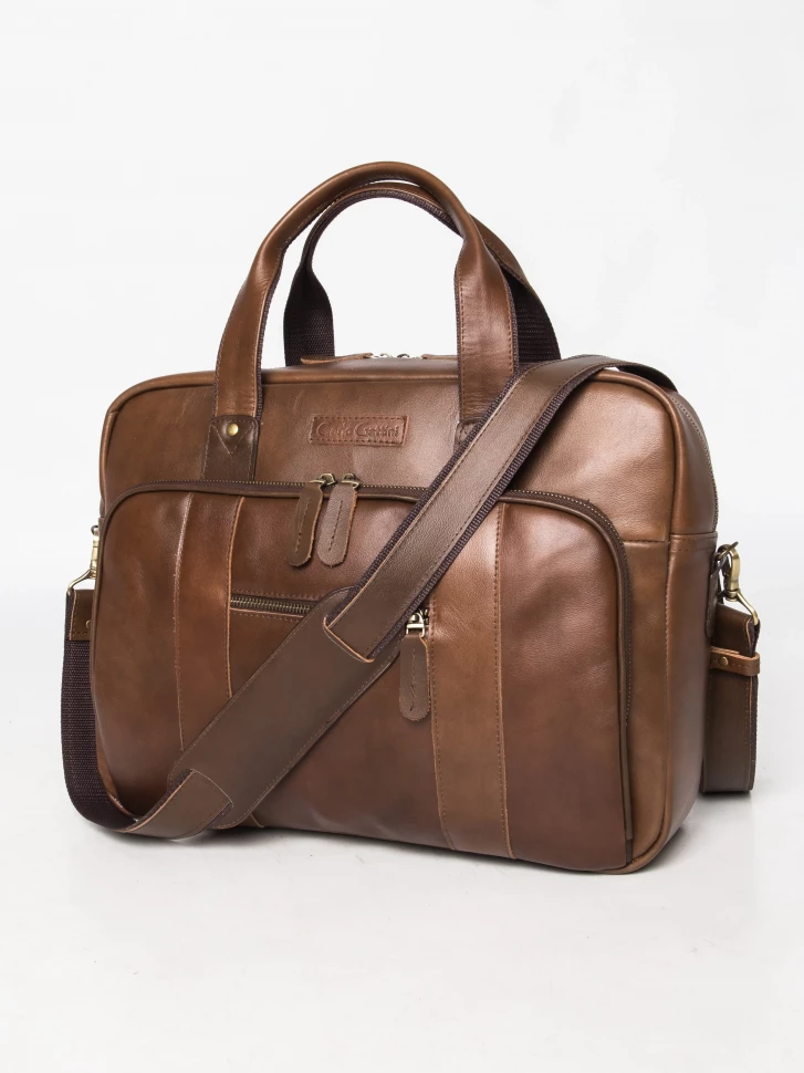 Мужская кожаная сумка для ноутбука Carlo Gattini Ruffo Premium 1005-63 brown фото 1 &mdash; 2chemodana