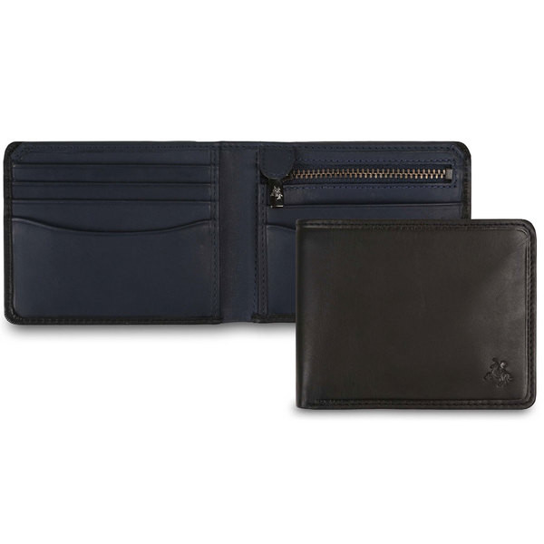 Мужской кожаный бумажник Visconti PLR72 Segesta Black/Blue VPLR72/108 фото 1 &mdash; 2chemodana