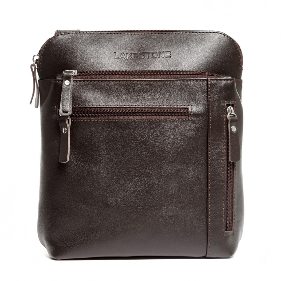 Мужская кожаная сумка через плечо LAKESTONE Elm Brown 9513/BR  фото 1 &mdash; 2chemodana
