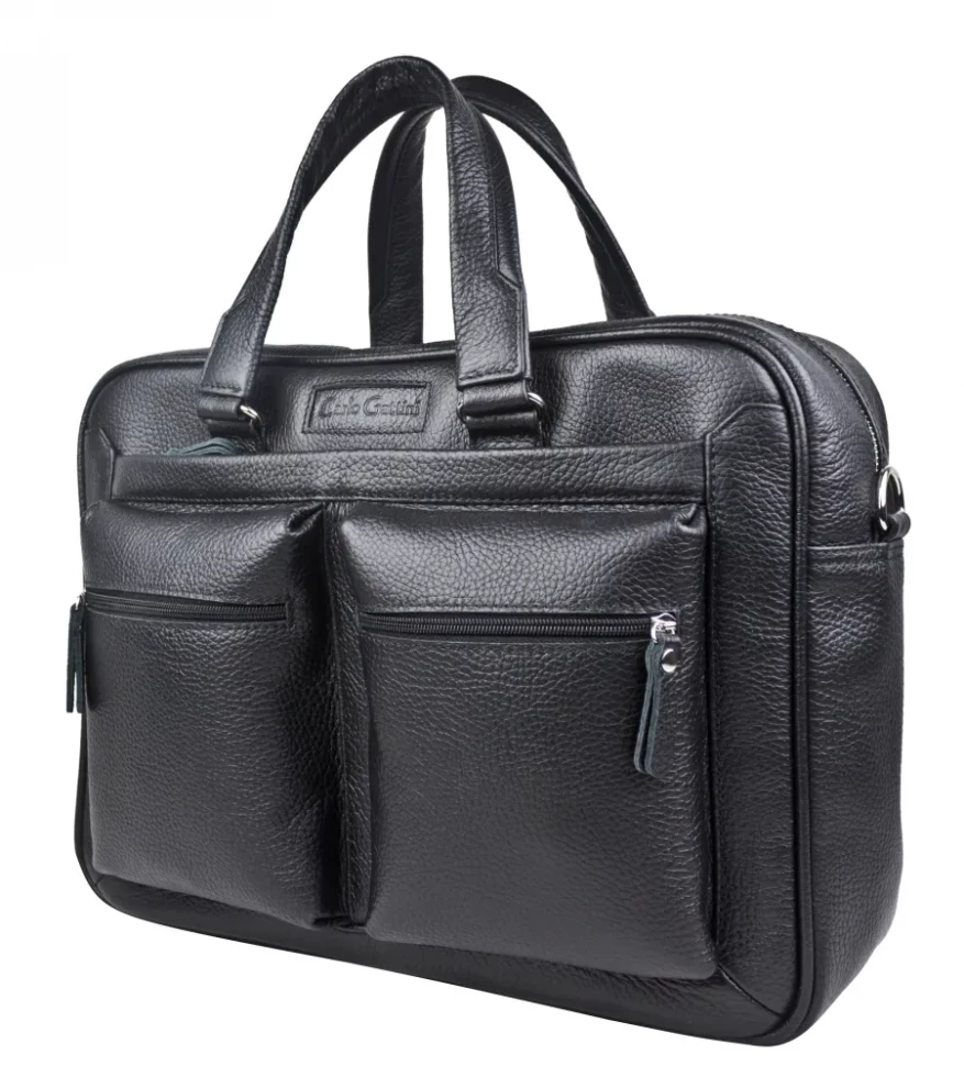 Мужская кожаная сумка для ноутбука Carlo Gattini Premium Riace NEW 1015-61 black фото 1 &mdash; 2chemodana
