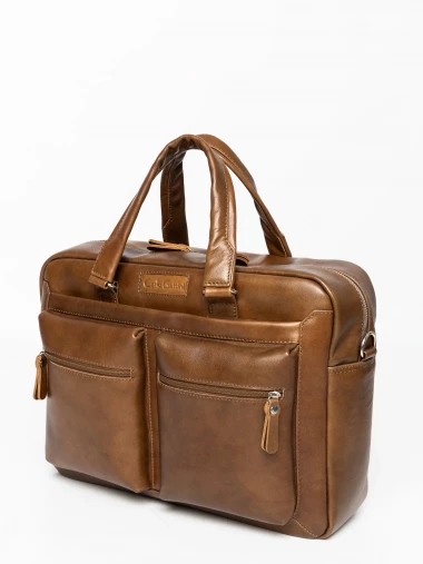 Мужская кожаная сумка для ноутбука Carlo Gattini Premium Riace NEW 1015-63 brown &mdash; 2chemodana