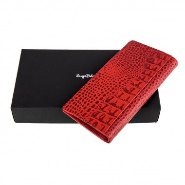Женское кожаное портмоне Sergio Belotti 7502 croco red &mdash; 2chemodana