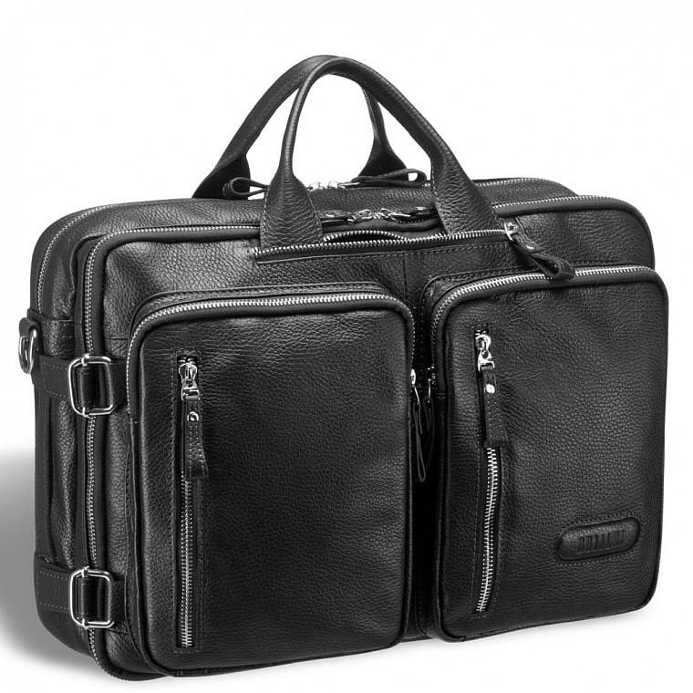 Мужская кожаная сумка-трансформер BRIALDI Norman BR11691GI relief black фото 1 &mdash; 2chemodana