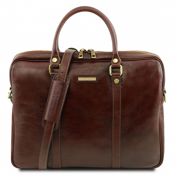 Мужская кожаная деловая сумка Tuscany Leather Prato TL141283 коричневый фото 1 &mdash; 2chemodana