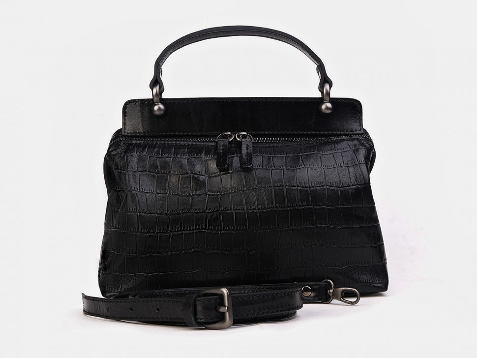 Женская кожаная сумка Alexander TS W0042 Black Croco фото 1 &mdash; 2chemodana