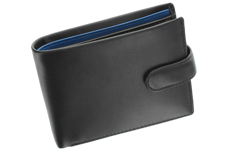 Мужской кожаный бумажник Visconti PM100 Vincent Black/Cobalt VPM100108 фото 1 &mdash; 2chemodana
