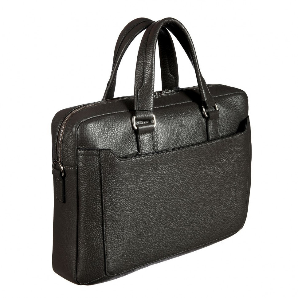 Мужская кожаная бизнес-сумка Sergio Belotti 7025 Napoli grey-brown фото 1 &mdash; 2chemodana