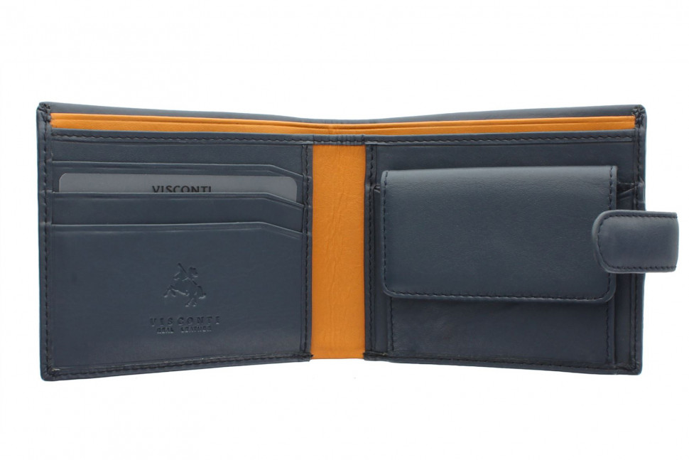 Мужской кожаный бумажник Visconti PM100 Vincent Blue/Must VPM100/113 фото 1 &mdash; 2chemodana