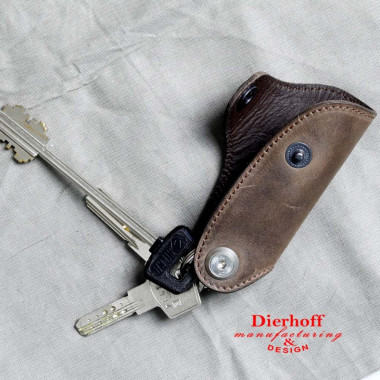 Мужская кожаная ключница Dierhoff Д 6011-922 коричневый &mdash; 2chemodana