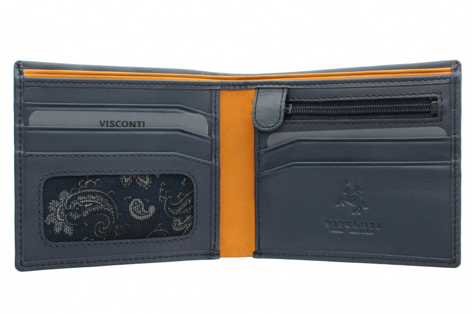 Мужской кожаный бумажник Visconti PM101 Pablo Blue/Must VPM101/113 фото 1 &mdash; 2chemodana