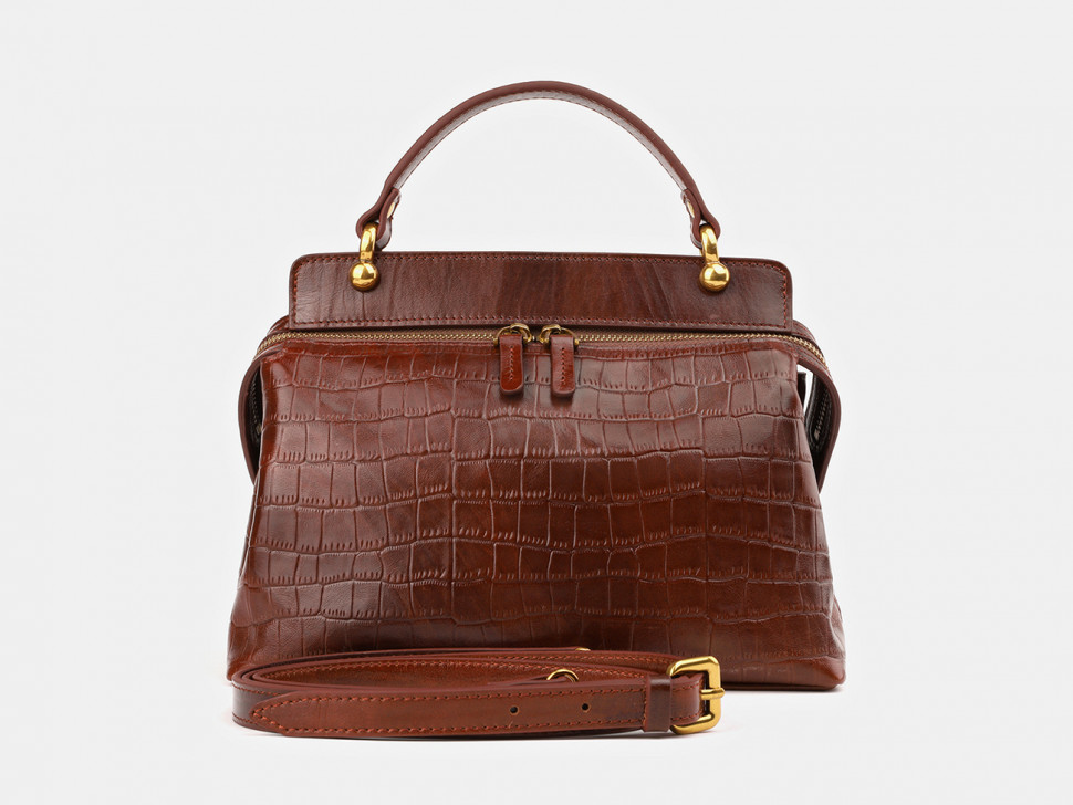 Женская кожаная сумка Alexander TS W0042 Cognac Croco фото 1 &mdash; 2chemodana