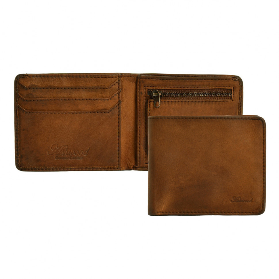 Мужской кожаный бумажник Ashwood Leather 1363 Tan фото 1 &mdash; 2chemodana
