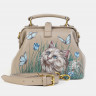 Женская кожаная сумка Alexander TS W0013 Light Beige Кот на лужайке фото 5 &mdash; 2chemodana