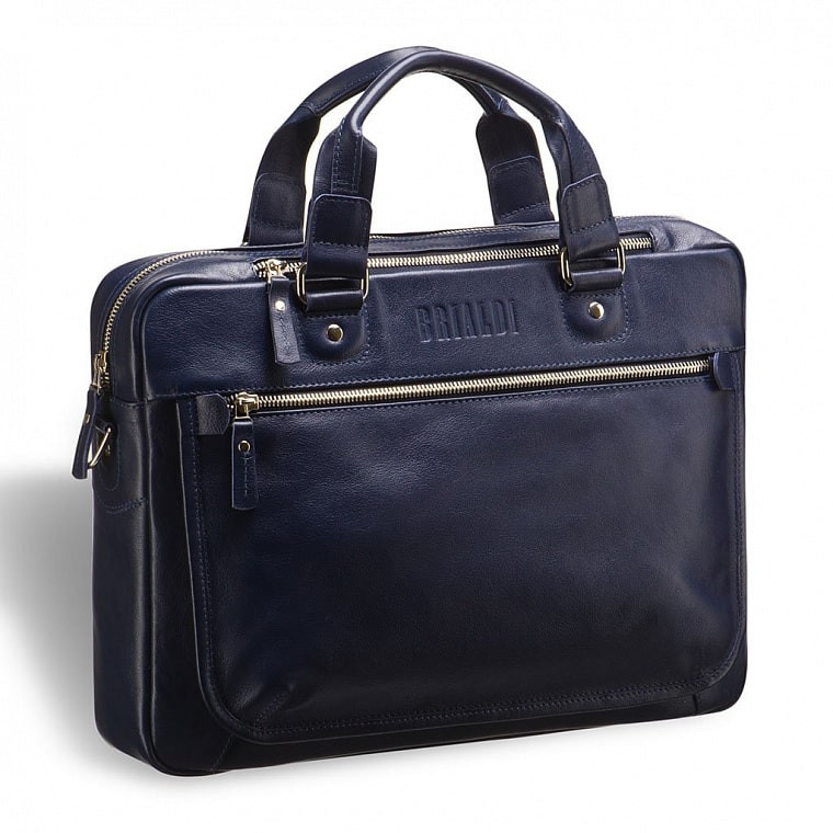 Мужская кожаная деловая сумка BRIALDI York BR03424JX navy фото 1 &mdash; 2chemodana