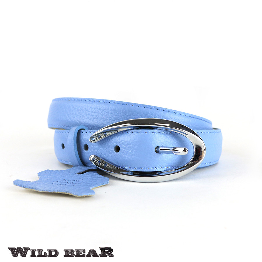 Женский кожаный ремень в кожаном чехле WILD BEAR RM-045m Light-blue 140 см фото 1 &mdash; 2chemodana