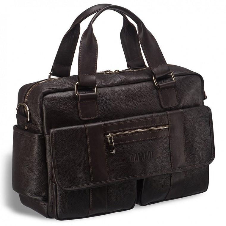 Мужская вместительная кожаная сумка для документов BRIALDI King BR15166XG relief brown фото 1 &mdash; 2chemodana