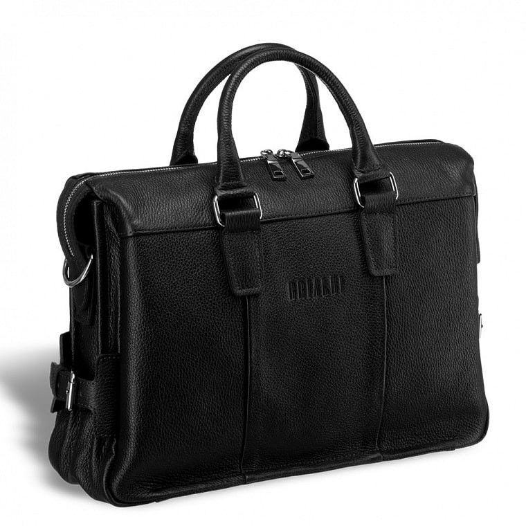 Надежная мужская кожаная сумка для документов BRIALDI Bard BR17808SD relief black фото 1 &mdash; 2chemodana