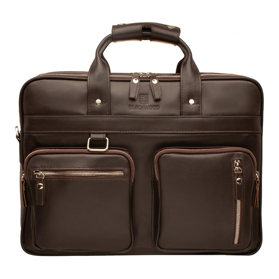 Мужская кожаная деловая сумка Blackwood Adderley Brown 1049602 фото 1 &mdash; 2chemodana