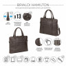 Мужская кожаная деловая сумка SLIM-формата для документов BRIALDI Hamilton BR44551NI relief brown фото 3 &mdash; 2chemodana