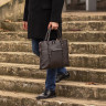 Мужская кожаная деловая сумка SLIM-формата для документов BRIALDI Hamilton BR44551NI relief brown фото 10 &mdash; 2chemodana