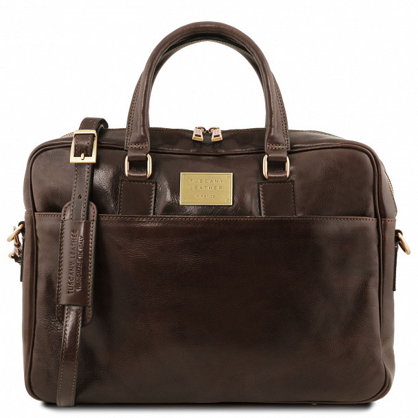 Мужская кожаная деловая сумка Tuscany Leather Urbino TL141894 темно-коричневый фото 1 &mdash; 2chemodana