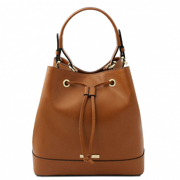 Женская кожаная сумка-бакет Tuscany Leather Minerva TL142145 коньяк фото 1 &mdash; 2chemodana