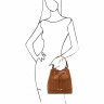 Женская кожаная сумка-бакет Tuscany Leather Minerva TL142145 коньяк фото 2 &mdash; 2chemodana
