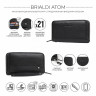 Мужской кожаный клатч с удобным внешним отделением BRIALDI Atom relief black BR50771HV фото 7 &mdash; 2chemodana
