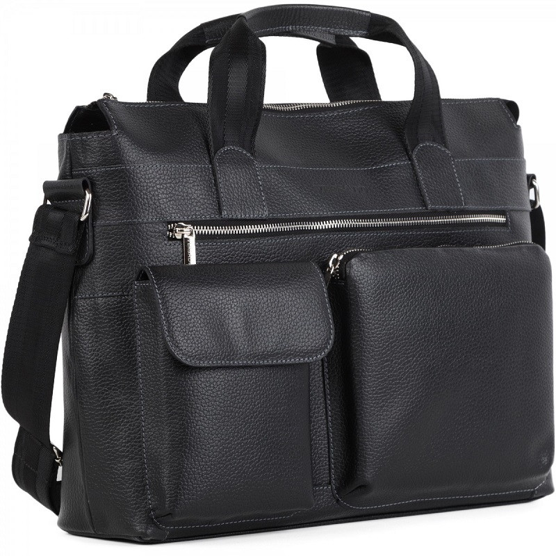 Мужская кожаная деловая сумка Versado B462 black фото 1 &mdash; 2chemodana
