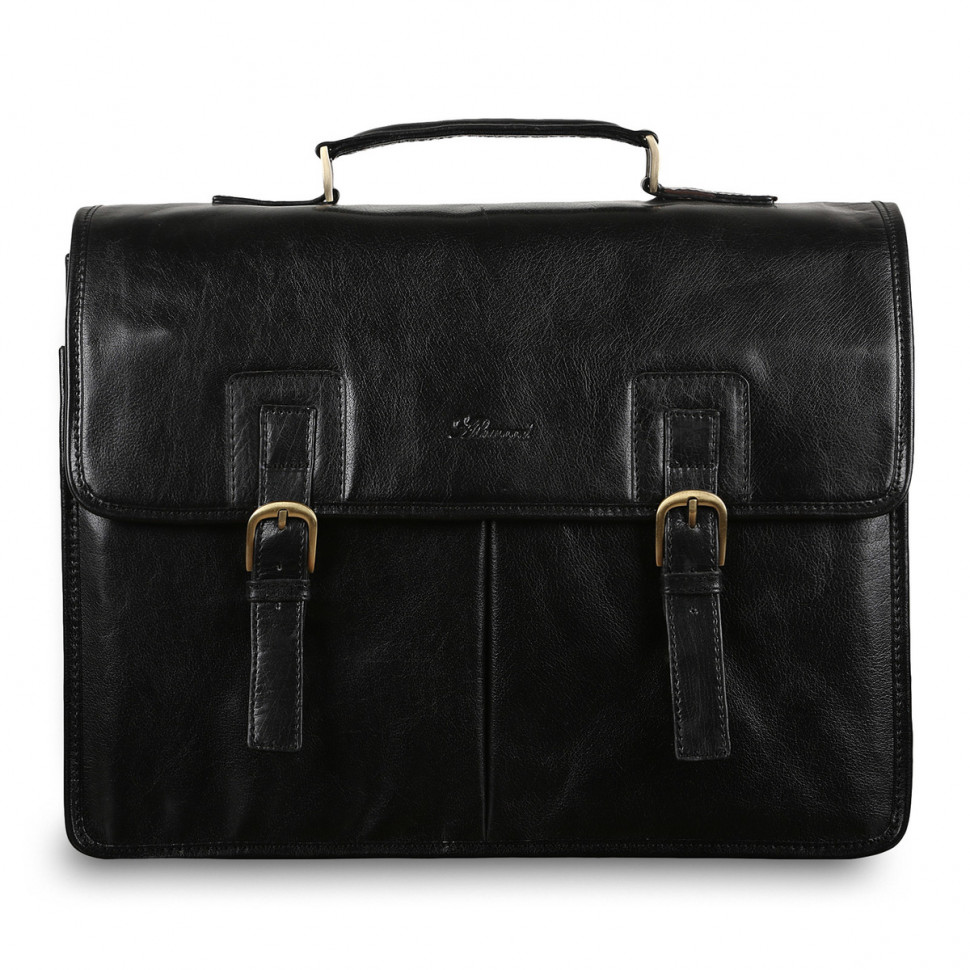 Мужской кожаный портфель Ashwood Leather Gareth Gareth Black фото 1 &mdash; 2chemodana