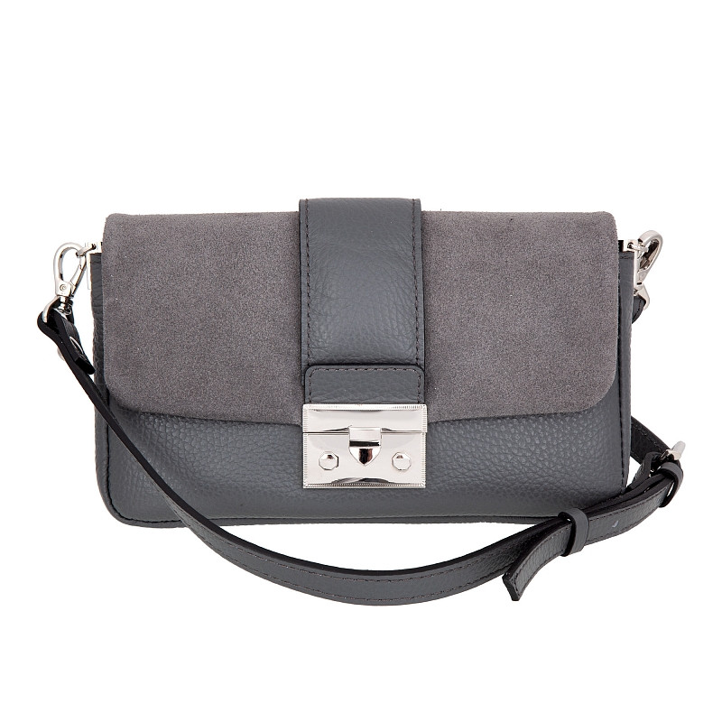 Женская кожаная сумка Sergio Belotti 60036 Grey velour Napoli фото 1 &mdash; 2chemodana