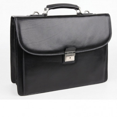 Мужской кожаный портфель Chiarugi 4470 NERO черный &mdash; 2chemodana